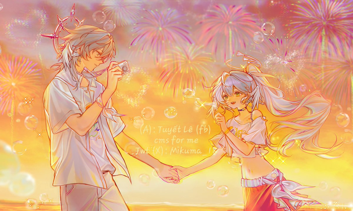 HuynhPhuongVy4's tweet photo. Our summer paradise will last for eternity, or at least let me capture all these precious moments between us, darling~ 💙💜📷 #SundayHSR #RobinHSR #sdrb https://t.co/sg6aiT0fAJ