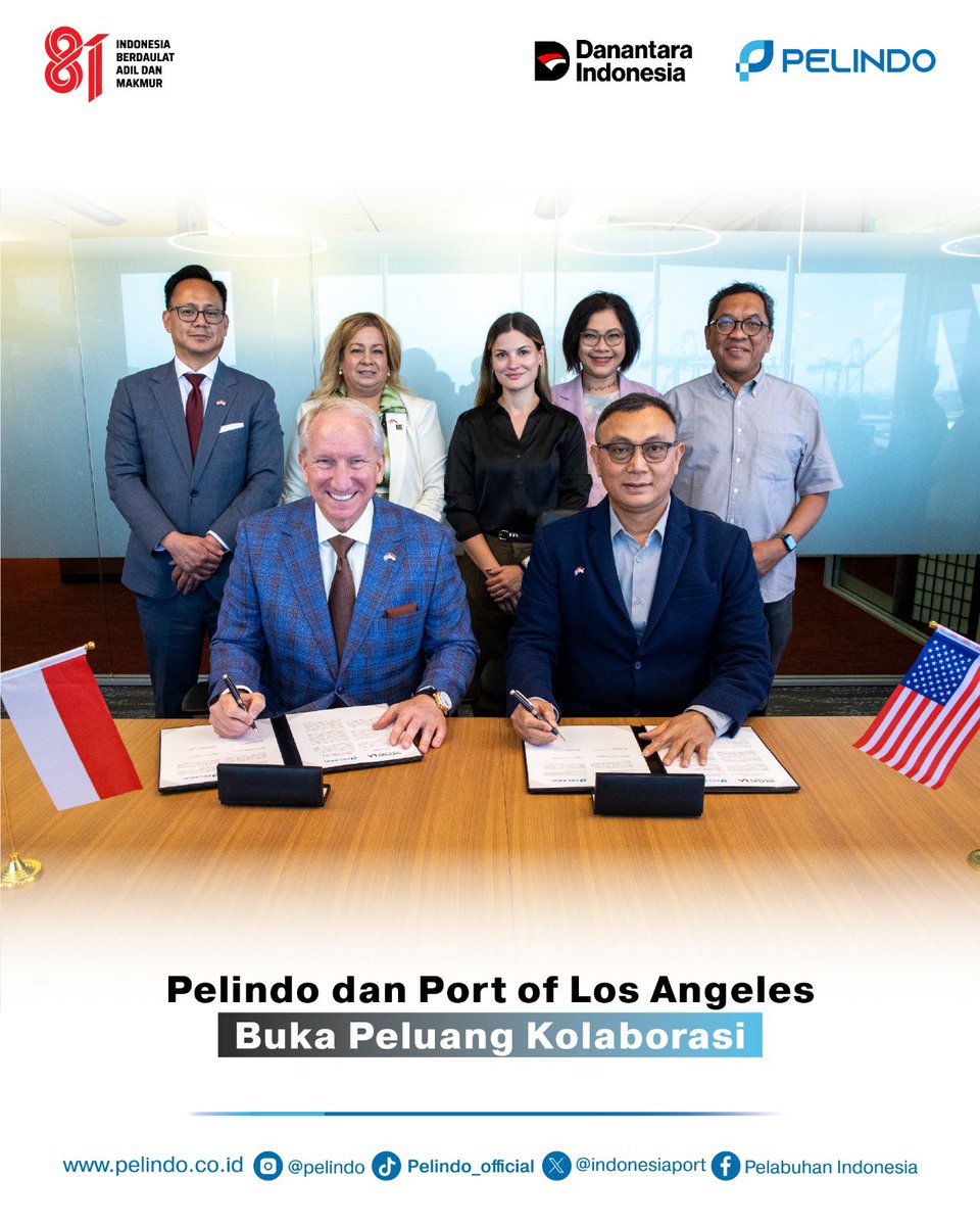 indonesiaport's tweet photo. Pelindo dan Port of Los Angeles membuka peluang kolaborasi untuk menghadirkan pelabuhan yang semakin modern, aman, efisien, dan berkelanjutan.

#Pelindo 
#SmartPort 
#Digitalisasi 
#IndonesiaMaritimeGateway https://t.co/2t0ekz44UT