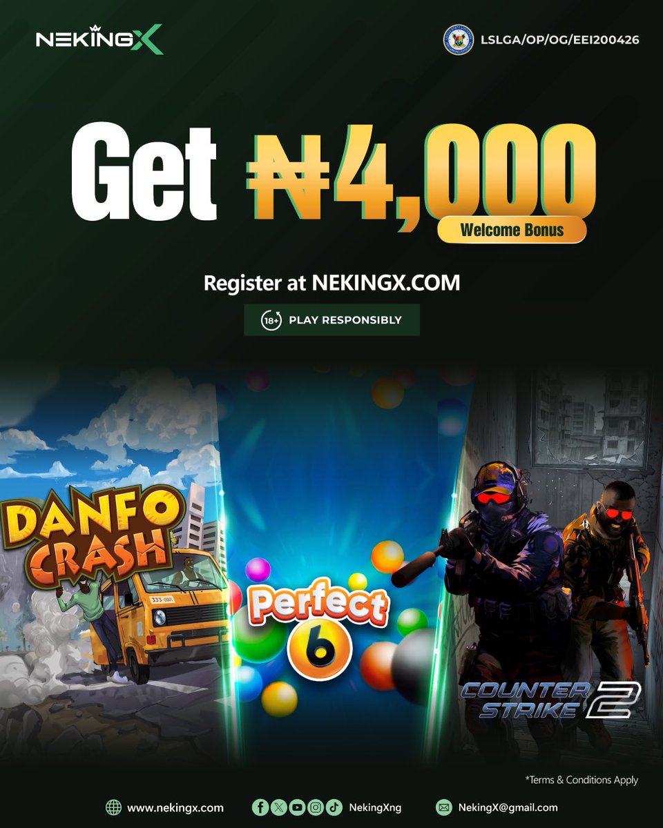 NekingXng's tweet photo. Get your Welcome Bonus 💰 to play Nekingx E-Sport, Virtual, and Crash Games🔥☄️

Your next game is waiting. Register, play, and make your move on NekingX.

#nekingx #sharemoreearnmore #welcomebonus #naija #playresponsibly https://t.co/WcwldqNfgk