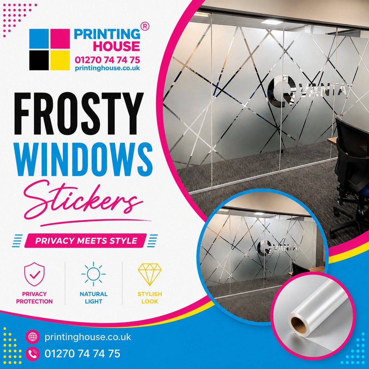 printing_house's tweet photo. Make your commercial space look elegant.
Frosty Stickers for shops, offices & any commercial spaces.
#nasirdigital #Allinonesolution #OneStopSolution #FrostySticker #WindowSticker #UKBusiness #Stickers #Design #Print #CommercialPrint #Commercialdesign https://t.co/UnHcZ7XbLY