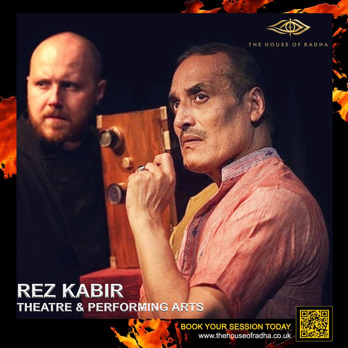 THEHOUSEOFRADHA's tweet photo. We’re delighted to introduce Rez Kabir, multi-award-winning Artistic Director, British Actor, Storyteller and Industry Master for The Creative Industries Masterclass Programme.

To find out more scan the QR code! 

#thehouseofradha #theatre #industrysessions #equality #creative https://t.co/FVSUaASalF