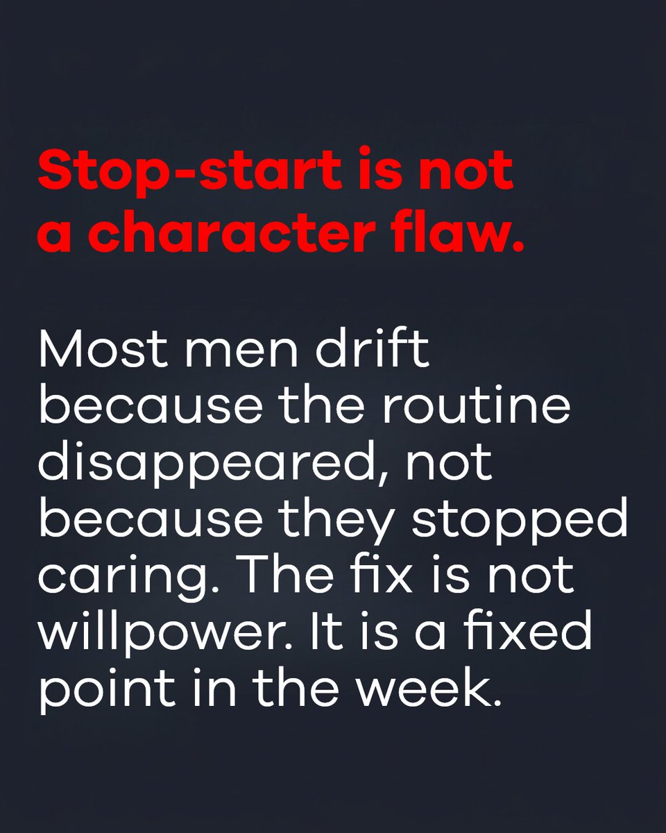 manvfat's tweet photo. Most men do not need more pressure. They need a routine that makes showing up feel normal again.

Start the journey at https://t.co/C8Q1WmmSr1 https://t.co/LqofBNtoaP