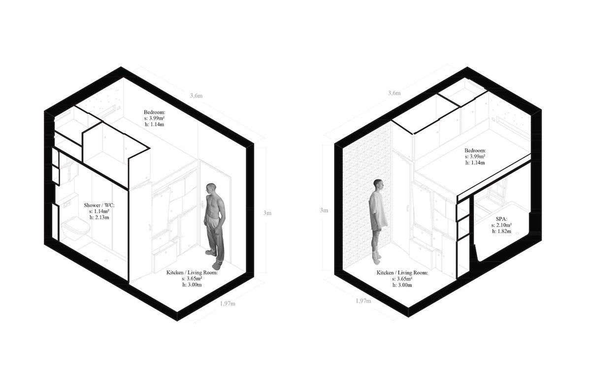 Architizer's tweet photo. #ProjectOfTheDay: The Cabanon - the biggest smallest apartment in the world by STAR strategies + architecture
In just 6.89 square meters this apartment fits four distinct spaces and a full spa by precisely calibrating each room to its function. Different ceiling heights and bold colors help create separation within the tiny footprint.
📍Rotterdam, Netherlands #ArchitizerAwards
Photos by: Ossip van Duivenbode
Details: https://t.co/HT8lURvjmr
