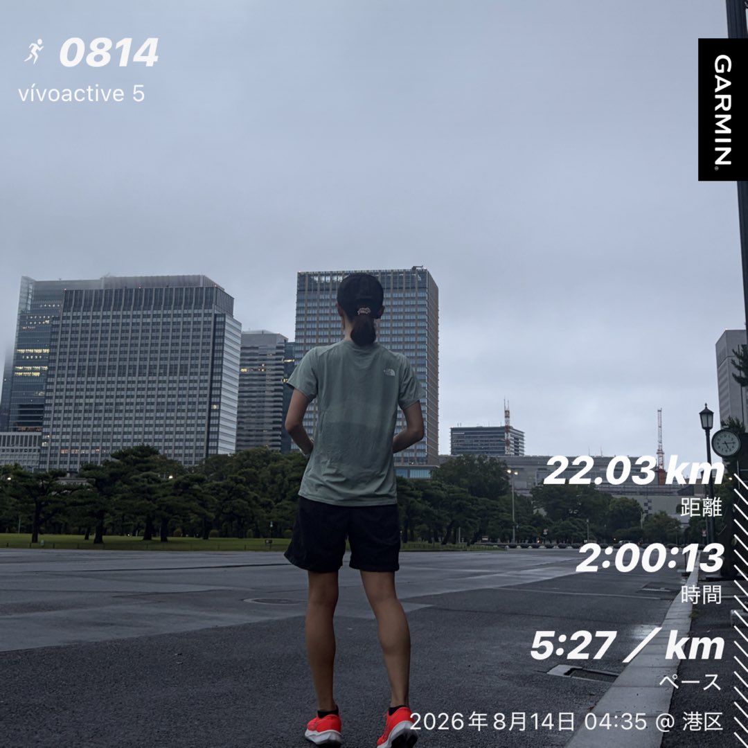 rie707rn's tweet photo. 朝4時起き4時30分スタートで朝ラン22km🏃‍♀️
昨日は雨で走れなかったので、気合を入れて走った✨気温は高くないけど、湿度が高いと蒸し暑い💦
なかなか立派なふくらはぎが育ってる🙈
走るとたくさん食べられる🤭 https://t.co/hegD85zyUd