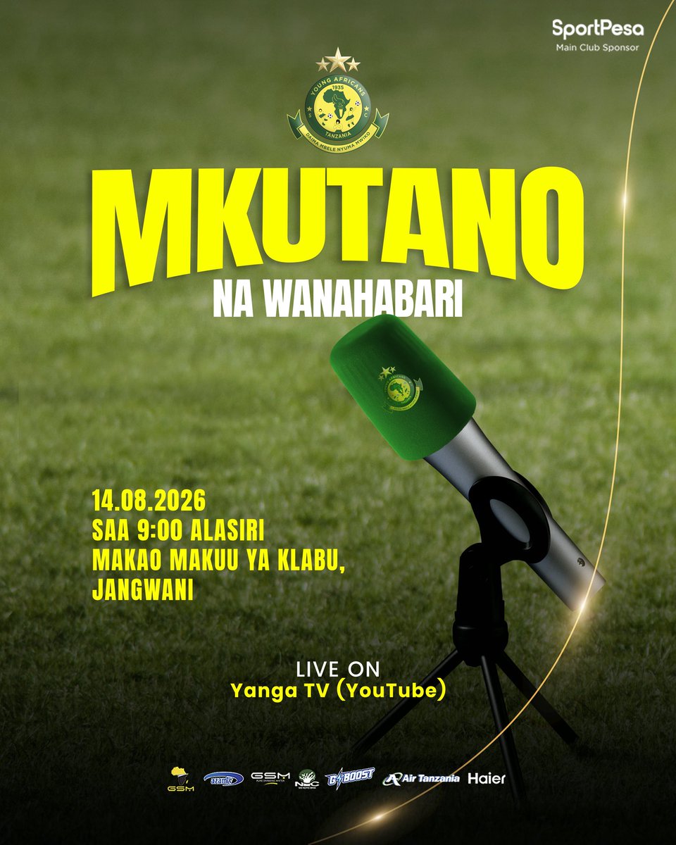 YoungAfricansSC's tweet photo. Wanahabari wote mnakaribishwa. https://t.co/gTpp07oKOU