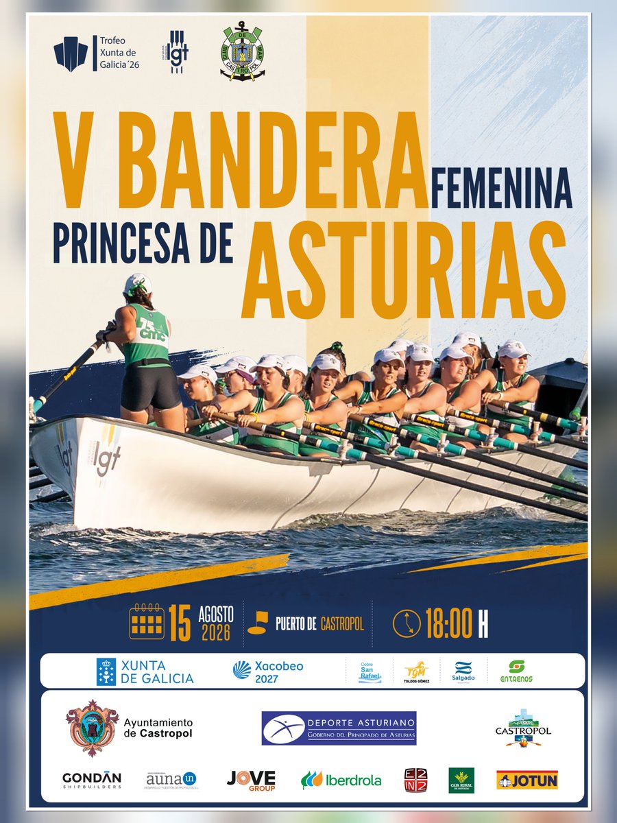 CMCastropol's tweet photo. 📑 ᴀɢᴇɴᴅᴀ ꜰɪɴ ᴅᴇ ꜱᴇᴍᴀɴᴀ

ꮮꮖᏽꭺ 🄵 | 🏳️ 𝗩 𝗕𝗔𝗡𝗗𝗘𝗥𝗔 𝗣𝗥𝗜𝗡𝗖𝗘𝗦𝗔 𝗱𝗲 𝗔𝗦𝗧𝗨𝗥𝗜𝗔𝗦 𝗙𝗘𝗠𝗘𝗡𝗜𝗡𝗔

🗓️ Sábado, 15 de agosto 
🕕 18.00
📌 Muelle de Castropol

🟢⚪ #𝗔𝘂𝗽𝗮𝗖𝗮𝘀𝘁𝗿𝗼𝗽𝗼𝗹
🚣‍♂️ #𝗔𝘂𝗽𝗮𝗥𝗶𝗮𝗗𝗲𝗹𝗘𝗼 https://t.co/q3YrX1gslf