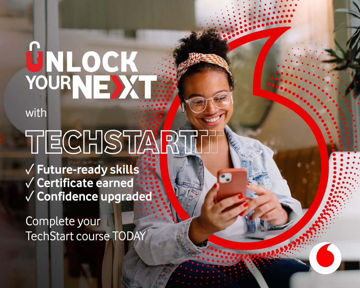 Colourphuza's tweet photo. @Vodacom #TechStart gives you FREE online courses to build real skills, earn a certificate and get closer to your goals. 💻🎓
No excuses. No waiting. Your next move starts Manje! #UnlockYourNext

https://t.co/i8IfQQyPLa https://t.co/YKFFh5LzAY