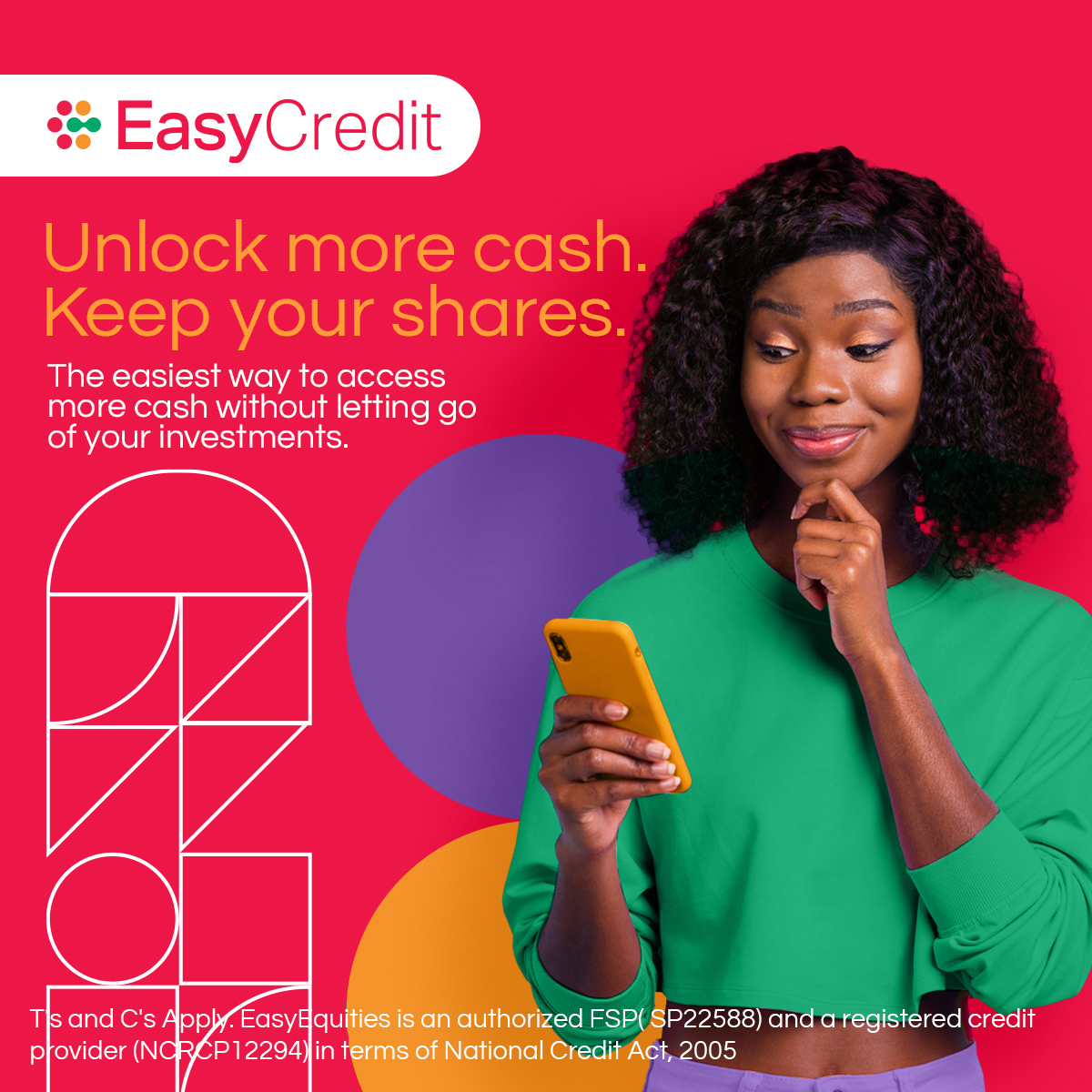EasyEquities's tweet photo. ๐ NEED CASH?
With #EasyCredit, you can ๐ฎ๐ฐ๐ฐ๐ฒ๐๐ ๐ฐ๐ฎ๐๐ต ๐ฎ๐ด๐ฎ๐ถ๐ป๐๐ ๐๐ผ๐๐ฟ ๐ถ๐ป๐๐ฒ๐๐๐บ๐ฒ๐ป๐๐ ๐๐ถ๐๐ต๐ผ๐๐ ๐๐ฒ๐น๐น๐ถ๐ป๐ด ๐๐ต๐ฒ๐บ.
So instead of turning your long-term investments into cash every time life happens, you can keep them invested while accessing the cash you need.
๐'๐ด ๐ข๐ฏ๐ฅ ๐'๐ด ๐๐ฑ๐ฑ๐ญ๐บ. ๐๐ข๐ด๐บ๐๐ฒ๐ถ๐ช๐ต๐ช๐ฆ๐ด ๐ช๐ด ๐ข๐ฏ ๐ข๐ถ๐ต๐ฉ๐ฐ๐ณ๐ช๐ป๐ฆ๐ฅ ๐๐๐(๐๐22588) ๐ข๐ฏ๐ฅ ๐ข ๐ณ๐ฆ๐จ๐ช๐ด๐ต๐ฆ๐ณ๐ฆ๐ฅ ๐ค๐ณ๐ฆ๐ฅ๐ช๐ต ๐ฑ๐ณ๐ฐ๐ท๐ช๐ฅ๐ฆ๐ณ (๐๐๐๐๐12294) ๐ช๐ฏ ๐ต๐ฆ๐ณ๐ฎ๐ด ๐ฐ๐ง ๐๐ข๐ต๐ช๐ฐ๐ฏ๐ข๐ญ ๐๐ณ๐ฆ๐ฅ๐ช๐ต ๐๐ค๐ต, 2005.
https://t.co/MtDNuQ7Fdy | #EasyEquities