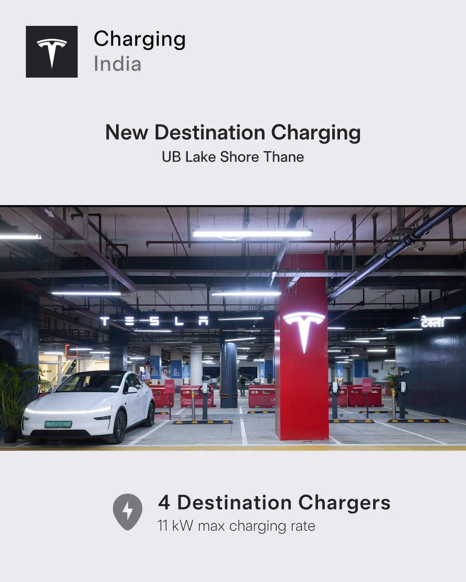 Tesla_India's tweet photo. New Destination Charger in Thane https://t.co/i5qdMGARvn