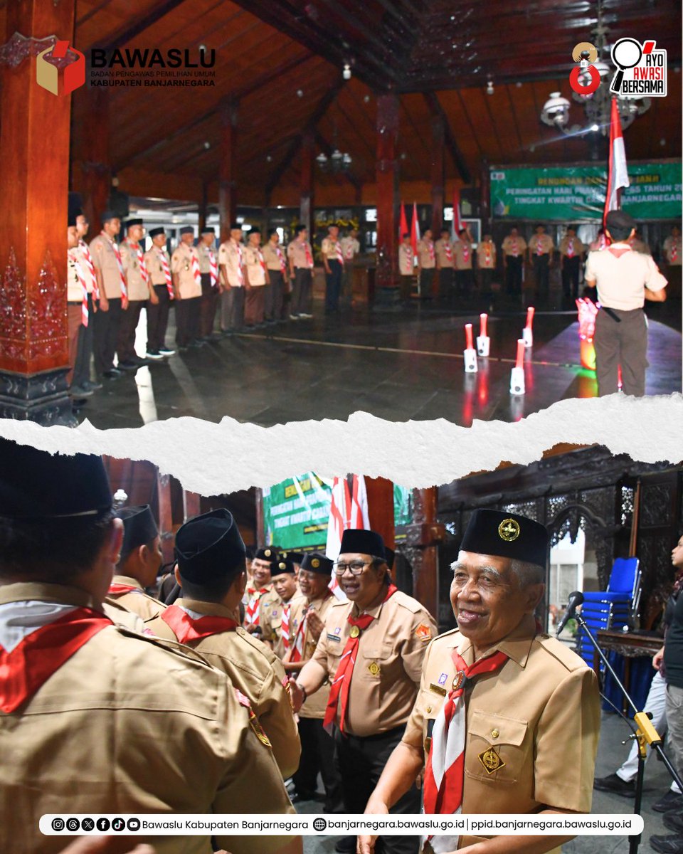 bawaslu_bna's tweet photo. #SahabatBawaslu
Kamis (13/08) malam, Ketua Bawaslu Banjarnegara hadiri Upacara Renungan dan Ulang Janji Peringatan Hari Pramuka ke-65 Tingkat Kwarcab Banjarnegara, dipimpin Bupati Banjarnegara.
#HariPramukaKe65
#BawasluJateng
#BawasluBanjarnegara
#Bawaslu https://t.co/UCmWOJWYPw