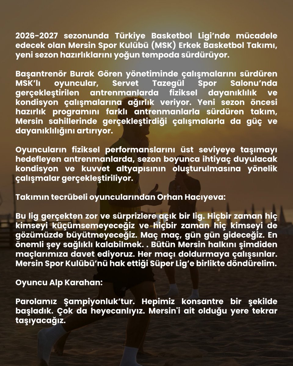 thetarshasun's tweet photo. MSK’nın yeni sezondaki parolası ‘Süper Lig’ olacak

Ayrıntılar: https://t.co/KnQXAauj92

@VahapSecer 
@mersinsporkulubu https://t.co/fQDtOTuG31