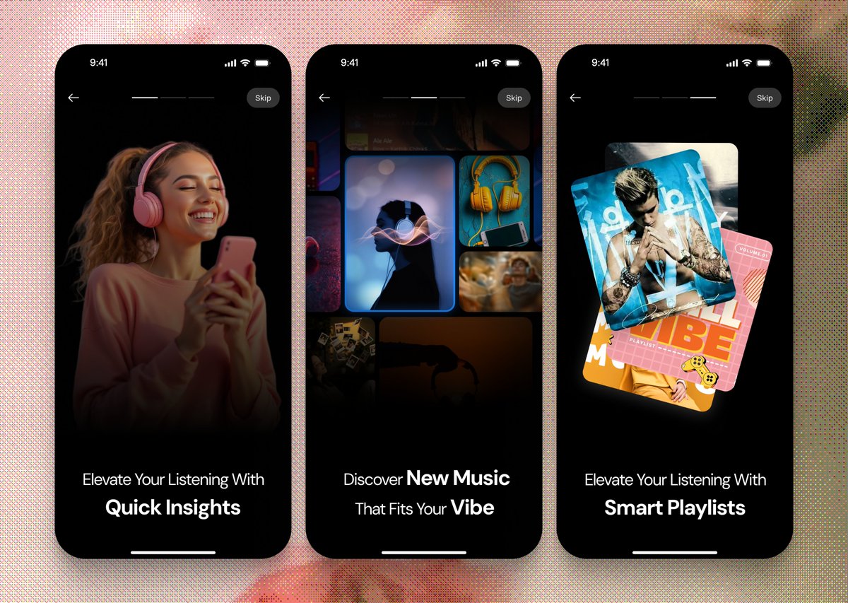 arifayasmeeen's tweet photo. Music that fits your vibe. 🎧 A smarter, smoother way to discover your next favorite track.

#UIUX #UIDesign #MobileApp #MusicApp #Figma #AppDesign #ProductDesign #onboardigscreens https://t.co/HzWrWrbv2L
