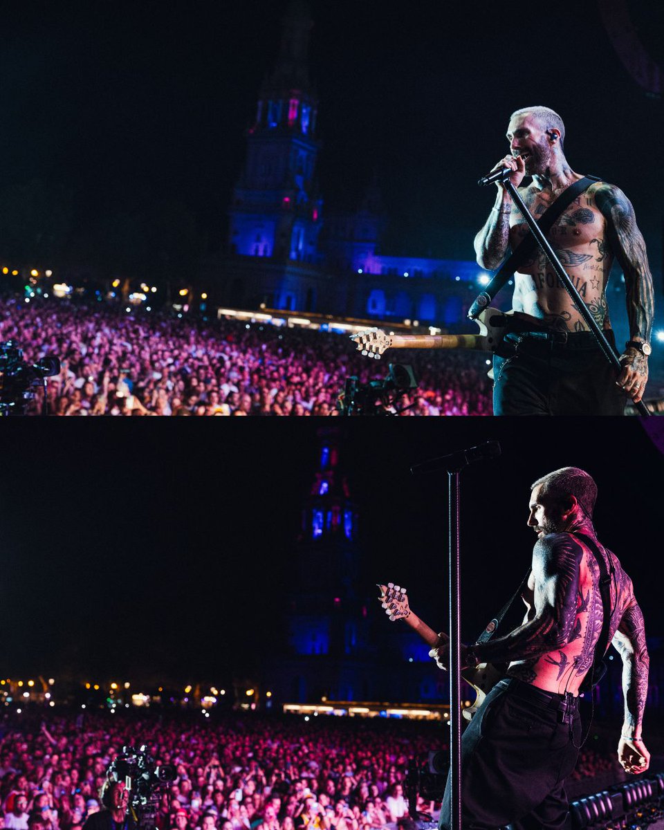 iconicafest's tweet photo. •  @maroon5  arrasando y Adam Levine haciendo que subiera aún más la temperatura. 👀🔥 https://t.co/SDCE3rnjrI