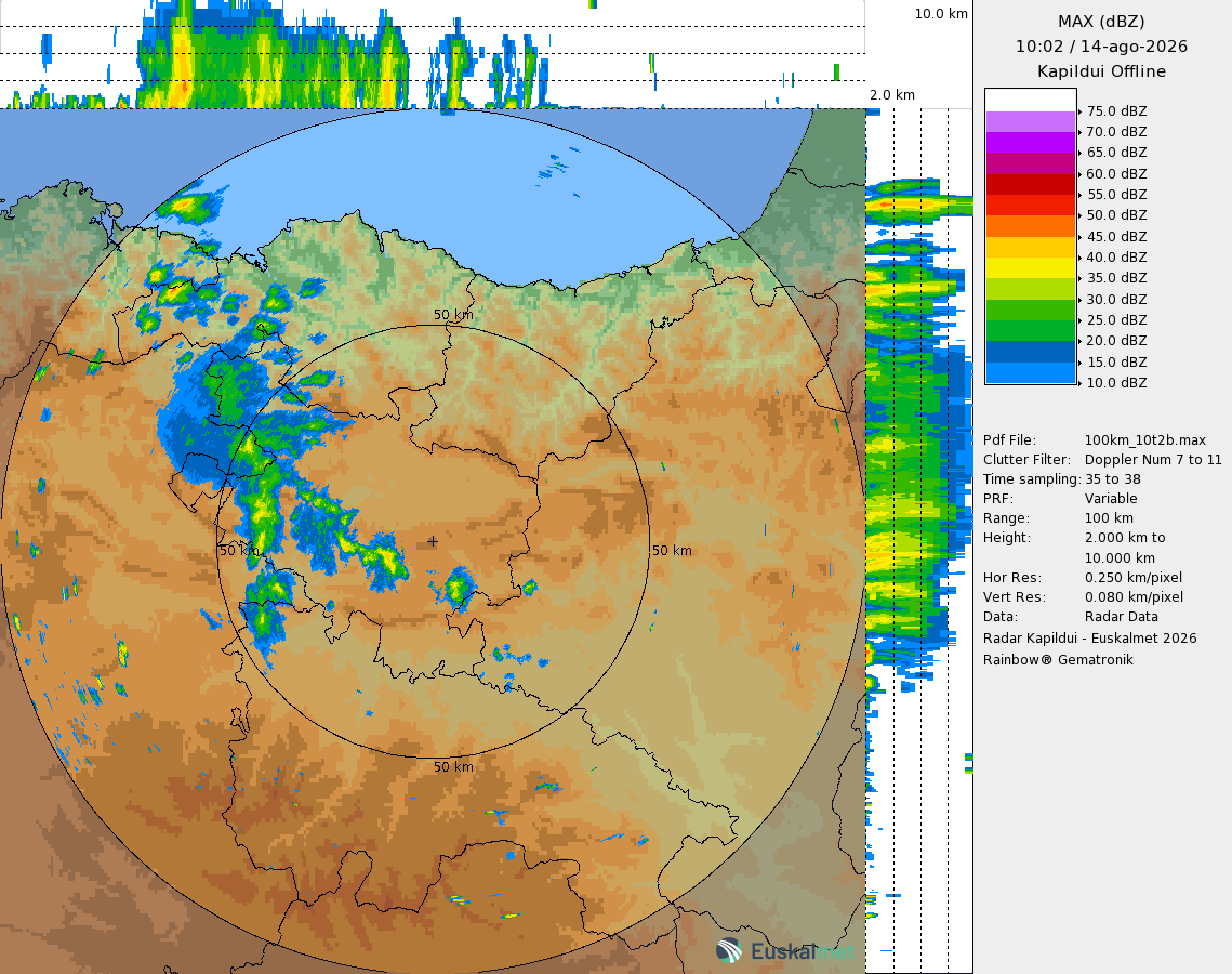Euskalmet's tweet photo. #Orain #Ahora #Kapildui

🌦 Artziniegako sutearen inguruan baliteke orain zaparrada txikiren bat edo tanta batzuk botatzea.

🌦 Podría caer ahora algún pequeño chaparrón o algunas gotas en la zona del incendio de Artziniega. https://t.co/LZkTL3X8SS