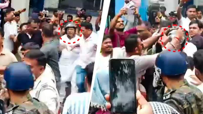 IndiaToday's tweet photo. Egg attack on ex-TMC MLA Nirmal Ghosh day after arrest in RG Kar case
Read more:
https://t.co/1P7fFdzWDl
#RGKarRapeCase #TMC #MLA #NirmalGhosh #EggAttack https://t.co/zOUeoQK1mx