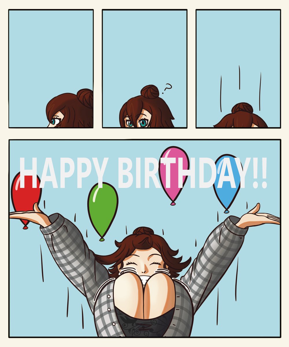 spacetacular123's tweet photo. HAPPY BIRTHDAY @Seavpai !!!!!!!🥳🥳🥳🎉🎉🎉🎊🎊🎊

Here you go. you deserve these si- I MEAN 4. 4 bouncy round balloons for your birthday. (phew. saved it) 
I hope you have an amazing day today. you're a great friend and a wonderful person. 

Seavmey says happy birthday too :) https://t.co/gc1YjrIOmE