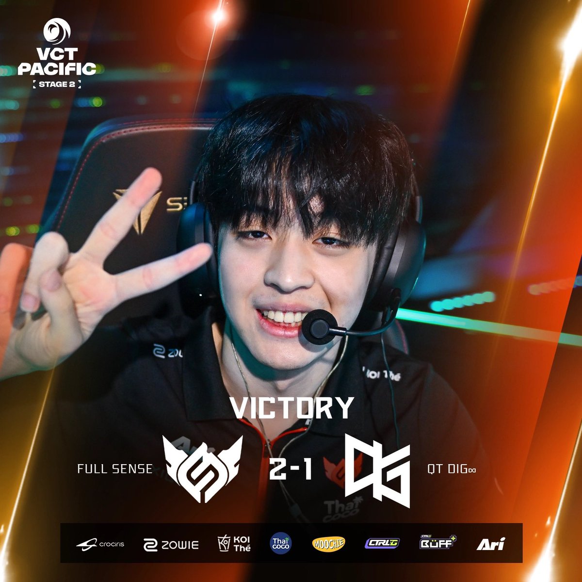 fullsense_gg's tweet photo. Result of VCT Pacific 2026 Stage 2 : Play ins Upper Round 1 
Closed out the match against QT with an Ultra Smooth win! 🔥
We gave it our all today and worked together to secure these important points 💪 Another step forward for us on the road to the Playoffs!
Big thanks to all the FENCE for cheering us on and supporting us throughout the match! 🧡
Let’s keep pushing! 🔥🔥

FULL SENSE 2 - 1 QT DIG∞
SPLIT : 13-7
HAVEN : 9-13
SUMMIT : 13-4
.
#FULLSENSE #FSVALORANT #FSFLYHIGH #VCTPacific
#CROCIRIS #ZOWIE #KOITheThailand #ไทยโคโค่ #moochiepetfood #CtrlG #CtrlGBuFF #Ari