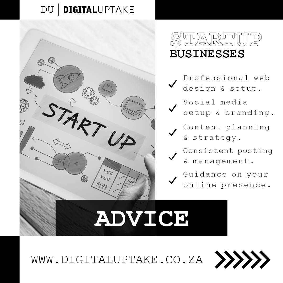 DigitalUpt's tweet photo. Starting a business? Your website and social media can either help you grow or hold you back.

At Digital Uptake, we help startups build a strong digital foundation from day one, so you don’t waste time guessing what works.

https://t.co/QfWI2s31AV

#StartupBusiness #advice https://t.co/ZKdDGwAonK