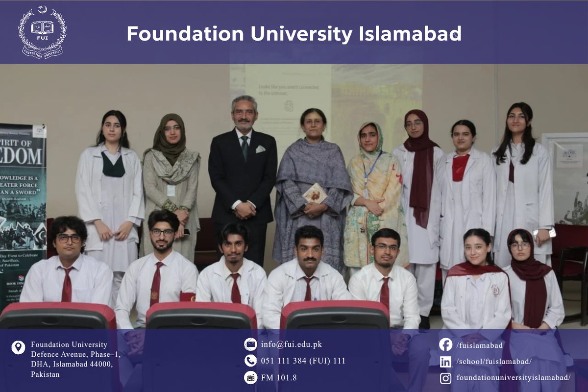 fuislamabad's tweet photo. Celebrating the Spirit of Freedom 🇵🇰
Supporting SDG: SDG 4 – Quality Education — promoting learning, critical thinking, creativity, and intellectual engagement.
#FoundationUniversity #FUI #LiterarySociety #SpiritOfFreedom #IndependenceDay #OpenMic #JinnahOfPakistan https://t.co/iwfuRs7NA5