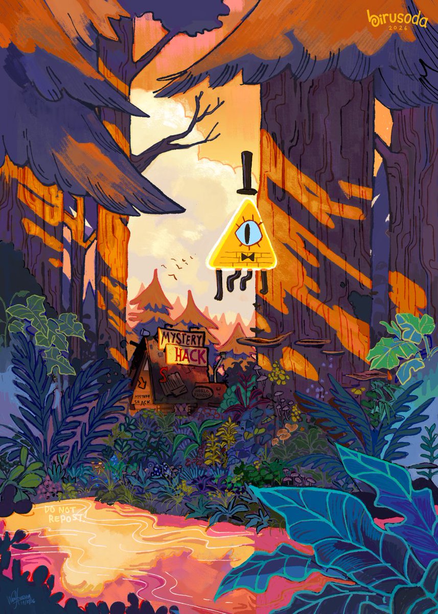 birusoda_'s tweet photo. This past week I've discovered the wonderful world of Pokémon cards, and I wanted to try making a piece that's inspired by one of my fave artists, Masako Tomii!

#billcipher #gravityfalls https://t.co/trbA3JYNlh