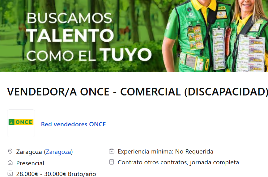 Inaemorienta's tweet photo. 🔵20 vacantes para trabajar como vendedor/a de ONCE
✅Personas en desempleo con una discapacidad (no solo visual) acreditada de al menos un 33% o que tengan reconocida una Incapacidad Permanente por parte del INSS.

Información e inscripciones 👇

https://t.co/3hlv9y2py9⃣2⃣0⃣ https://t.co/kkkAV2G8hQ