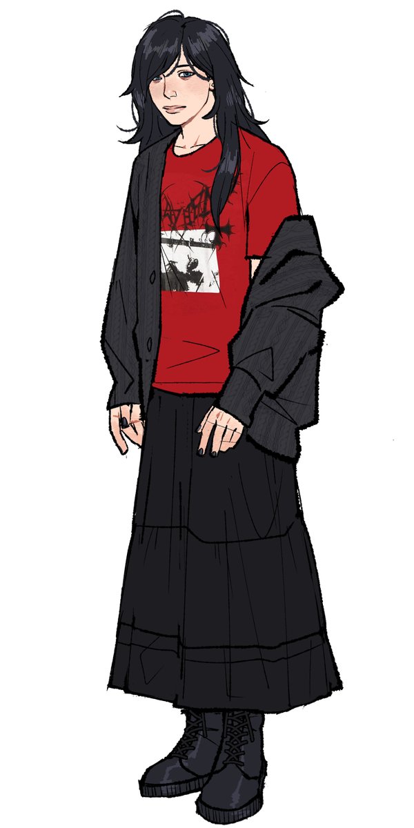 LydiaBathory's tweet photo. Out of costume, I'm just Lydia Bathory. Local grungy metalhead and gamer.  Much more chill than the one with the face paint. 

art by: @/Rinnyleep https://t.co/k5xPDmAlv4