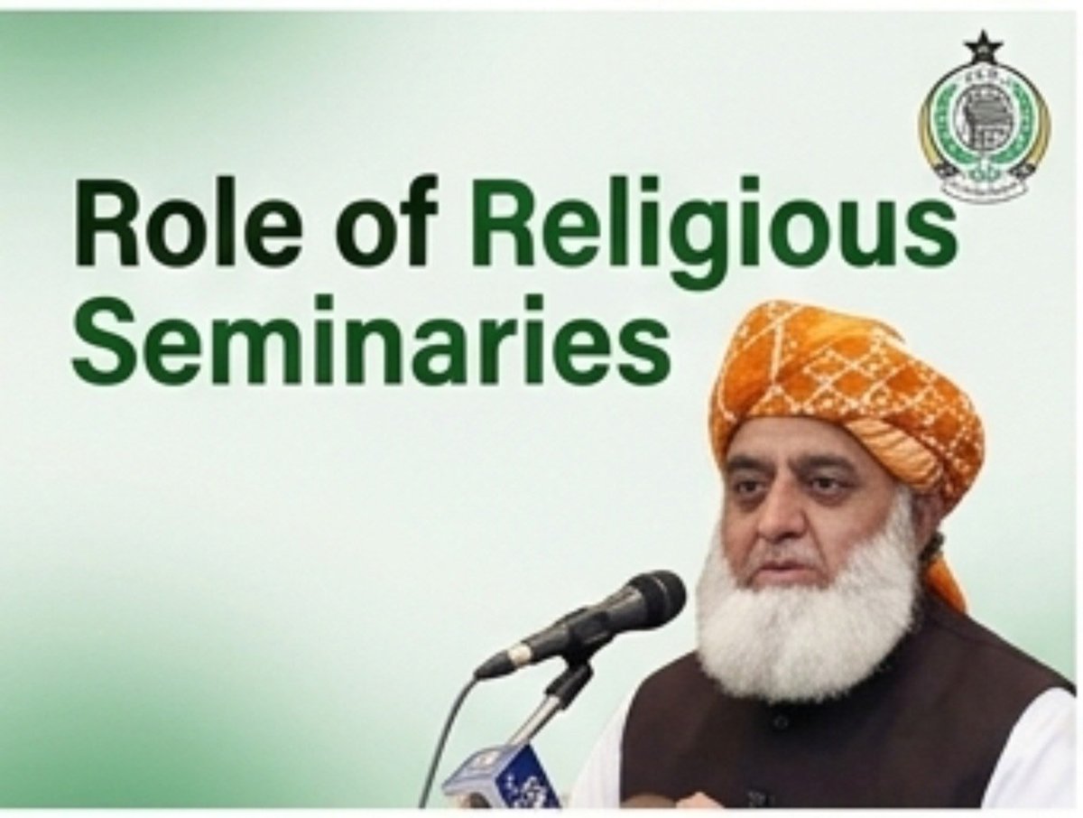 SamiSwati_'s tweet photo. Islamabad: JUI chief Maulana Fazlur Rehman said the country’s religious seminaries should not be viewed merely as educational institutions, describing them as centres of a broader mission involving religious guidance, social reform and political consciousness.
He said the role of the religious scholar was not confined to religious rituals but also included providing moral and 

#مولانا_کا_پاکستان
#علماء_وطن_کے_معمار
#دھرتی_کی_بنیاد_کلمہ