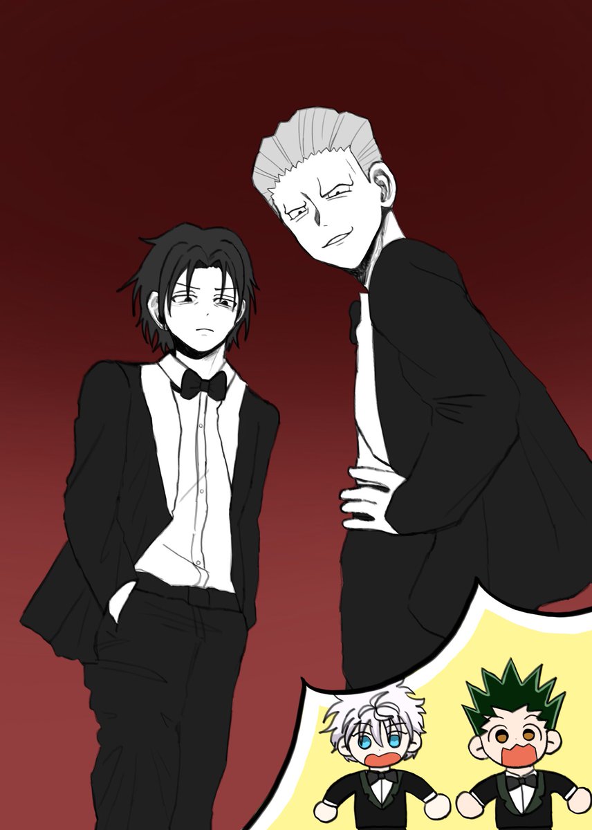Pude_pude0's tweet photo. 성인 남성 둘이서 나비 넥타이 한거 너무 웃김 (뽀짝)
#hxh https://t.co/GtMz7RTHGx