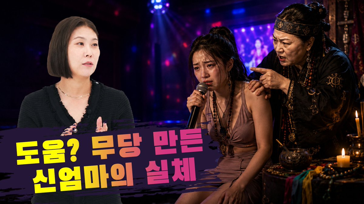 Madein_Crew's tweet photo. [미스터리서클] 일월금룡 윤이화 리얼 점사&amp;굿썰 - 무당을 굿판 대신 업소로 보낸다? 파렴치한 신스승부터 돌팔이(?) 막걸리 무당까지! 합리적 뒷담화를 부른 충격 에피소드

📎 링크 : https://t.co/7JZlSkuN4E

#미스터리서클 #메이드인스튜디오 #리얼점사 #무당 #귀신썰 https://t.co/13b4WsKDai
