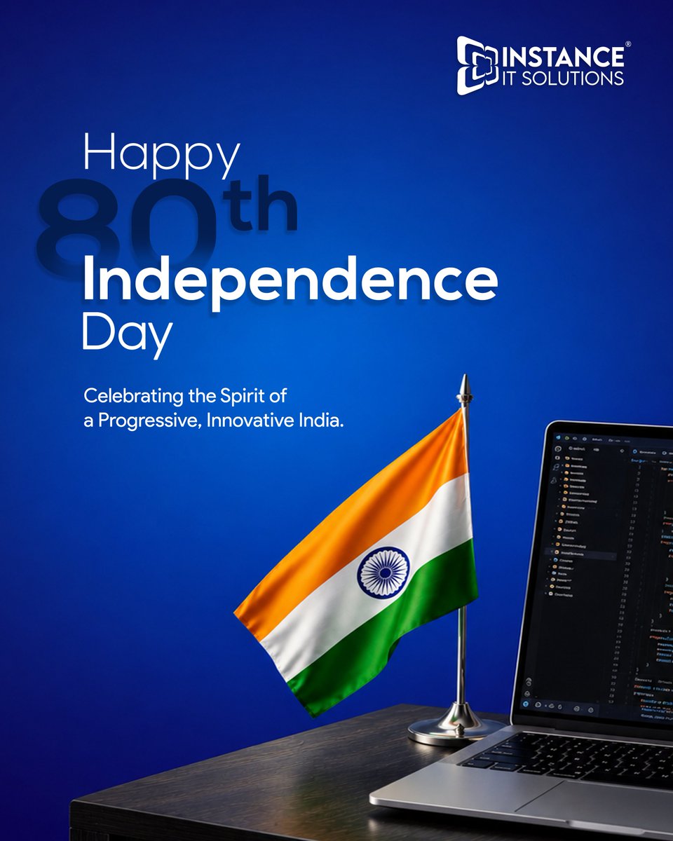 InstanceIt's tweet photo. 80 years of a nation that keeps moving forward. 
This Independence Day, we celebrate India’s spirit of innovation, ambition, and possibilities ahead.
Here’s to a future we build together. 🧡🤍💚
Happy 80th Independence Day! Jai Hind!
#independenceday #instanceitsolutions https://t.co/FXkrkEoobp