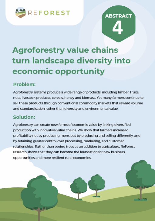 ReForestTweets's tweet photo. 🌳 The economic value of #Agroforestry comes not just from producing more, but from producing and selling differently.
Diversification, added-value processing, shorter supply chains & cooperation can create new opportunities for farmers.
👉 https://t.co/b8818uxle8
#ValueChains https://t.co/dYnCdf1LSI
