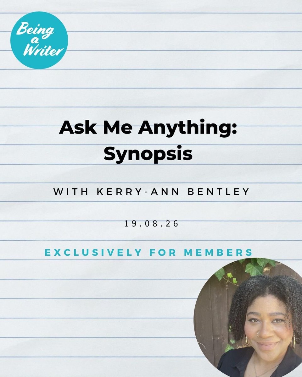 TLCUK's tweet photo. Join Kerry-Ann Bentley @kabliterary for a one hour ‘Ask Me Anything’ session focussed on THE SYNOPSIS.
This session is exclusively for #BeingAWriter members. Simply head to Circle to RSVP and join us in a live session in-app 6-7pm BST.
https://t.co/zowGDLyicU https://t.co/U7D93GbIQG