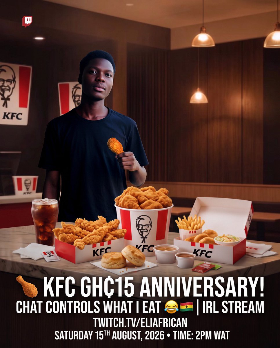 iameli_10's tweet photo. @KFC GHANA WE COMING! https://t.co/Gc3XcvD7PG