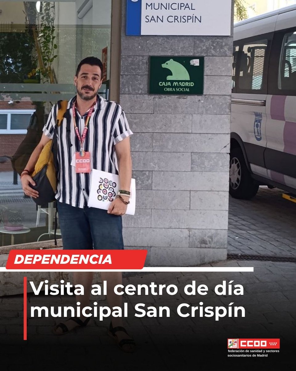 CCOOSanidadMad's tweet photo. 🤝 Hoy visitamos el Centro de Día Municipal San Crispín para conocer de primera mano las inquietudes, necesidades y propuestas de las personas trabajadoras.

En #CCOO queremos escuchar, compartir y estar cerca de quienes hacen posible cada día el buen funcionamiento de nuestros servicios.

#SanCrispín #CentroDeDía #ServiciosMunicipales #PersonasTrabajadoras @sanitarioccoo @zupo21