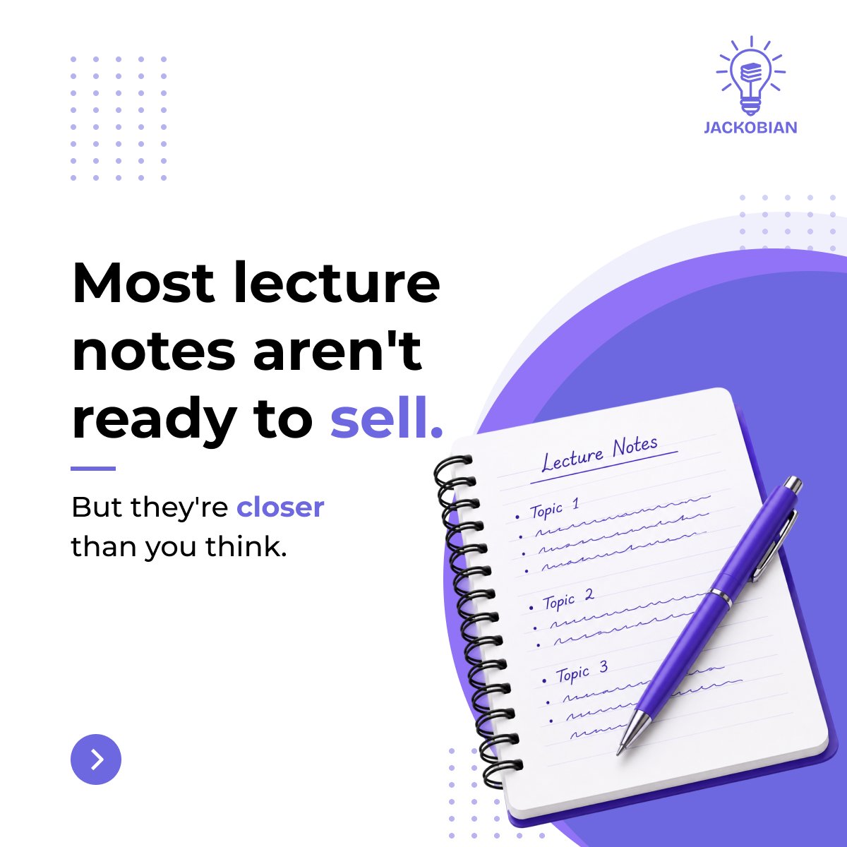 Jackobian_app's tweet photo. Most lecture notes never make a kobo.

Not because they're bad.
Because they're not packaged to sell.

Here's how to change that. 👇

https://t.co/mBmyoJJWk5 https://t.co/ggY6wE2lD1