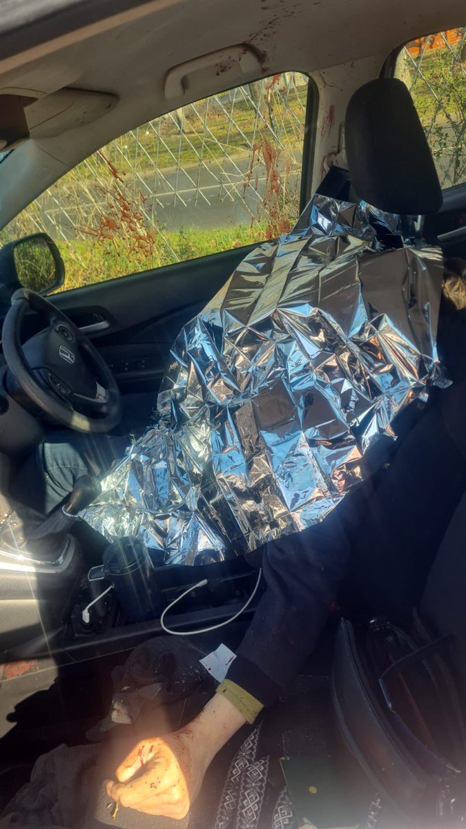 Abramjee's tweet photo. A woman has died after a large rock was  thrown from the Concord Road Bridge onto the R24 freeway near Bedfordview.

The rock smashed through her windscreen, causing head injuries. 

She lost control of her vehicle and crashed into the road barriers. She was pronounced dead at the scene.

An inquest has been opened at Bedfordview Police Station. 
Authorities are appealing for witnesses or anyone with information to come forward.