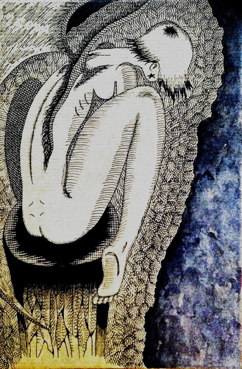 O36P3's tweet photo. 道化師カラス／doukeshi karasu
#オリジナル　#ペン画　#ドローイング　#イラスト https://t.co/XM40KN4zx3
