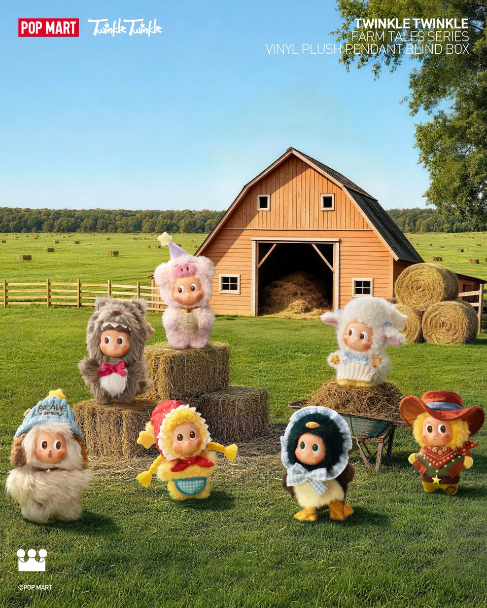 POPMARTGlobal's tweet photo. Every farm friend shines in their own way here…

𝐓𝐰𝐢𝐧𝐤𝐥𝐞 𝐓𝐰𝐢𝐧𝐤𝐥𝐞 𝐅𝐚𝐫𝐦 𝐓𝐚𝐥𝐞𝐬 𝐒𝐞𝐫𝐢𝐞𝐬 - 𝐕𝐢𝐧𝐲𝐥 𝐏𝐥𝐮𝐬𝐡 𝐏𝐞𝐧𝐝𝐚𝐧𝐭 𝐁𝐥𝐢𝐧𝐝 𝐁𝐨𝐱
𝐑𝐞𝐥𝐞𝐚𝐬𝐞 𝐝𝐚𝐭𝐞: 𝐀𝐮𝐠.𝟐𝟏𝐭𝐡.𝟐𝟎𝟐𝟔

To determine the local release time, please refer to the local POP MART account or channel in each respective country or region.

#POPMART #twinkletwinkle #farmtales #plush #blindbox