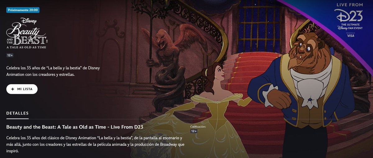 DisneyReact's tweet photo. 🗓️ Recordatorio de que esta tarde a las 20:00 se emite en #DisneyPlus el panel del 35º aniversario de 'La bella y la bestia' https://t.co/hbvtOI5V4l