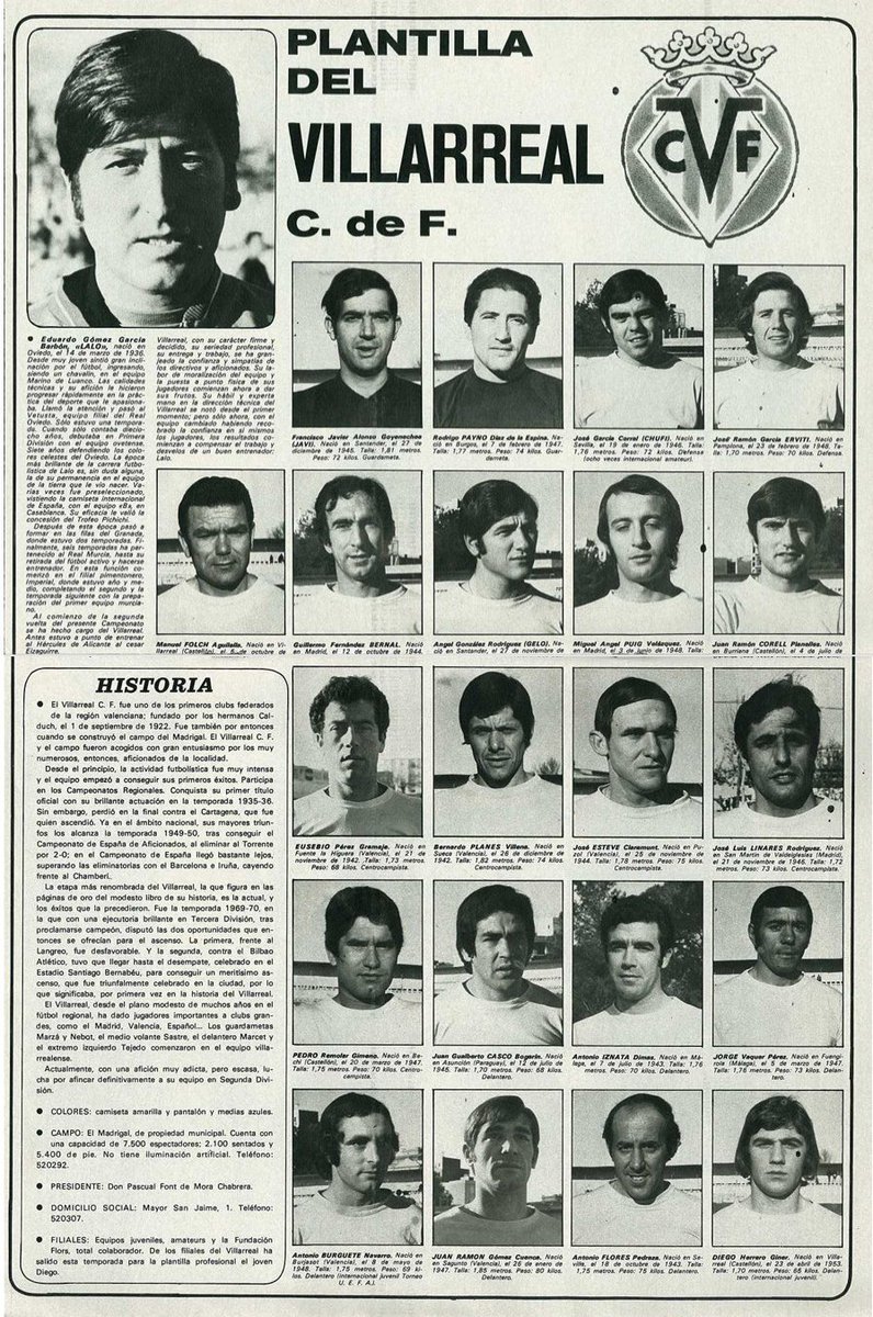 juan_cebo's tweet photo. Entrevista a Pascual Font de Mora, presidente, plantilla y poster del @VillarrealCF 1971/72, publicadas en la revista #AsColor, el 25 de Abril de 1972. https://t.co/X6MK990P1l