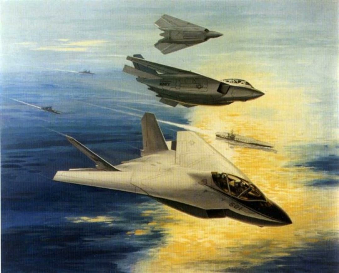 PASU_MATRIX's tweet photo. NATF-22 🇺🇸

The F-22-based NATF was killed by rising costs and post-Cold War budget cuts before a prototype could be built. Planned in the late 80s early 90s, its sleek stealthy F-22-like body and Tomcat-style swing wings made it one of the wildest carrier-fighter concepts ever proposed.