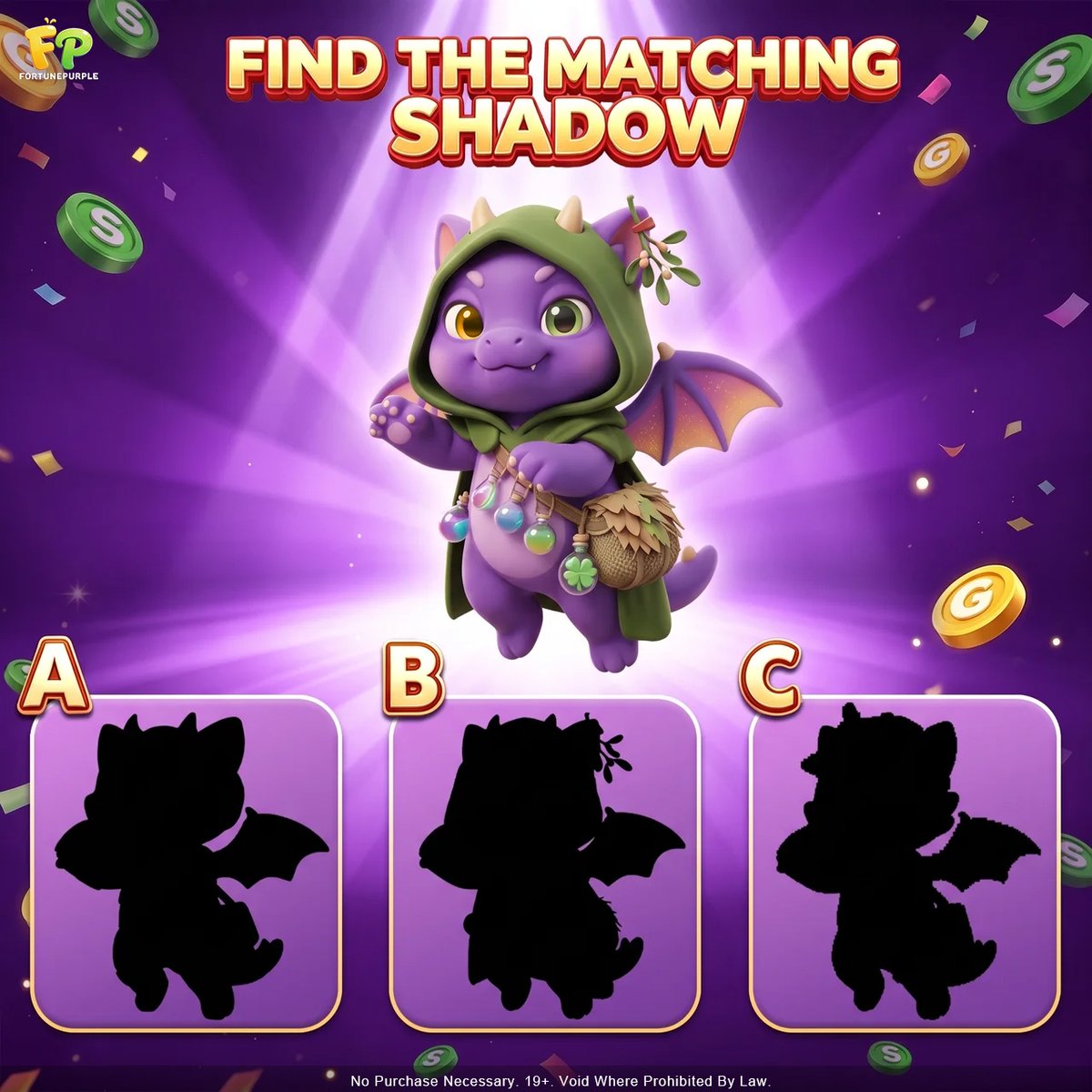FortunepurpleFP's tweet photo. 👀🐉 Which shadow matches Lumo?
Think you’ve got a sharp eye? Pick A, B, or C and drop your answer in the comments! ✨
Let’s see who can spot the right one first! 🍀 https://t.co/IorKIYQXhO
