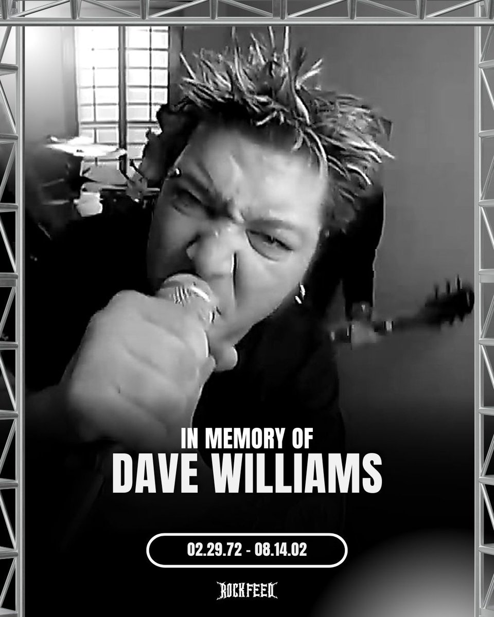 RockFeedNet's tweet photo. Dave Williams, the original voice of Drowning Pool, died 24 years ago today. He was 30.

Found on the band's tour bus on Ozzfest in 2002, killed by an undiagnosed heart condition. "Bodies" outlived him.

Rest in peace. https://t.co/Ukzr07uKxg