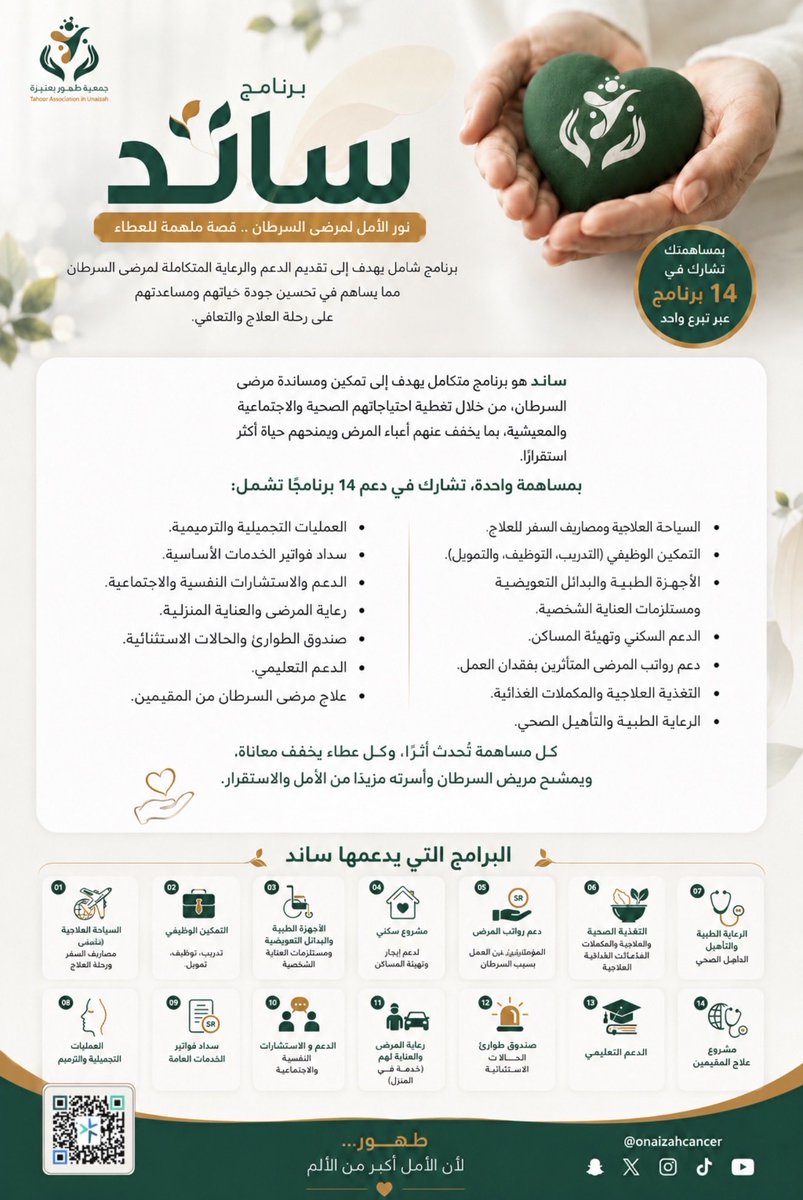onaizahCancer's tweet photo. ساند | مساهمة واحدة... وأثر في 14 برنامجًا

https://t.co/rvdc752mWm

#يوم_الجمعة_ساعة_استجابه 
#تبرع_بإمان https://t.co/KuZHdbj6bG