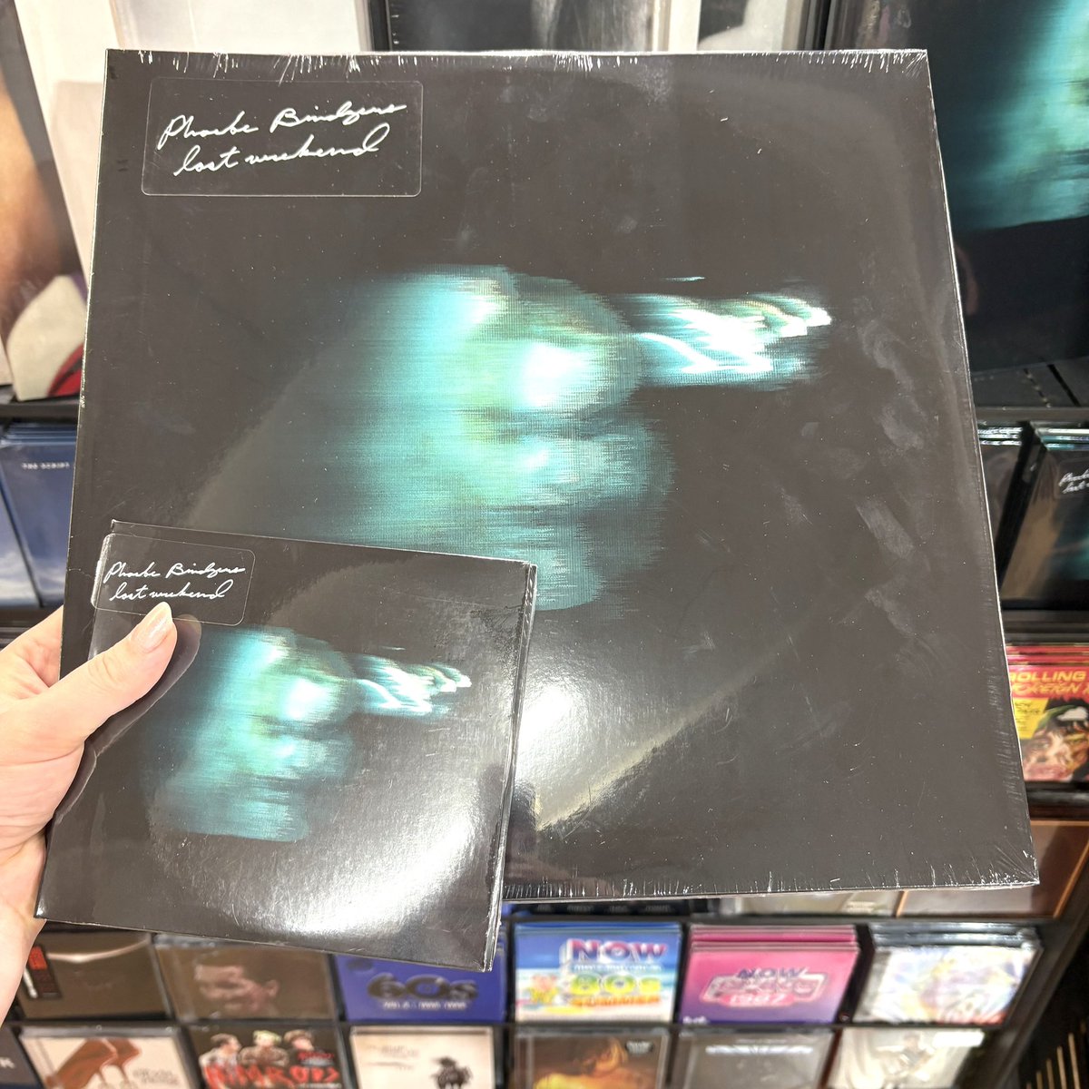 hmvSolihull's tweet photo. 🎵 NEW MUSIC 🎵

Phoebe Bridgers is in the #hmvSpotlight this week with her brand new album ‘Lost Weekend’ 🥳

Available on #hmvExclusive Europa Ice vinyl, #hmvExclusive alternate artwork CD and standard vinyl and CD 💙

#phoebebridgers #lostweekend https://t.co/KVBfHSoKSd