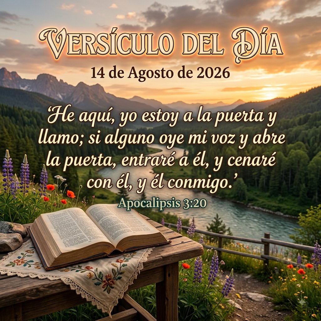 VersiculoDldia's tweet photo. 💖 ✨✨  ᐯᕮᖇSÍᑕᑌᒪO ᗪᕮᒪ ᗪÍᗩ ✨✨💖
He aquí, yo estoy a la puerta y llamo; si alguno oye mi voz y abre la puerta, entraré a él, y cenaré con él, y él conmigo.  📖  Apocalipsis 3:20  📖
 #versiculodeldia #PalabradeDios #biblia https://t.co/sMcdL4kayV