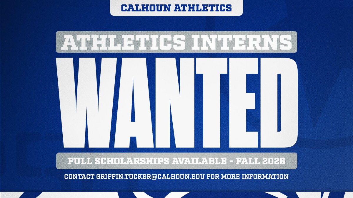 Go_Warhawks's tweet photo. Full time Calhoun student interested in working in athletics? 

✅Full tuition, books, and fees covered
✅Hands on experience in a collegiate athletics department 

Reach out today! https://t.co/5DSObsYSTv