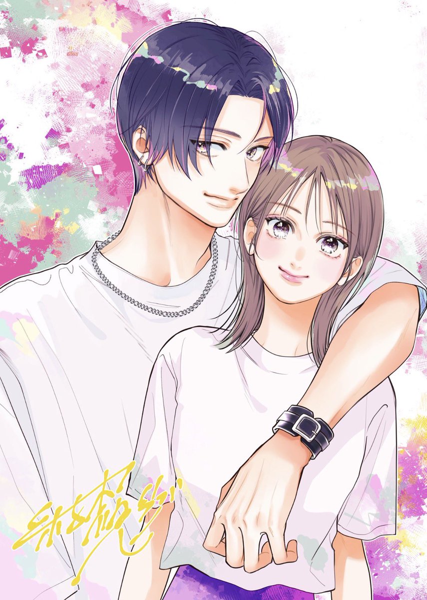 hotakuos's tweet photo. Yuki Haru (My First Love, With You Again) and Keiko Iwashita (Choking on Love) both drawing each other’s characters https://t.co/z1iTuHSa3G