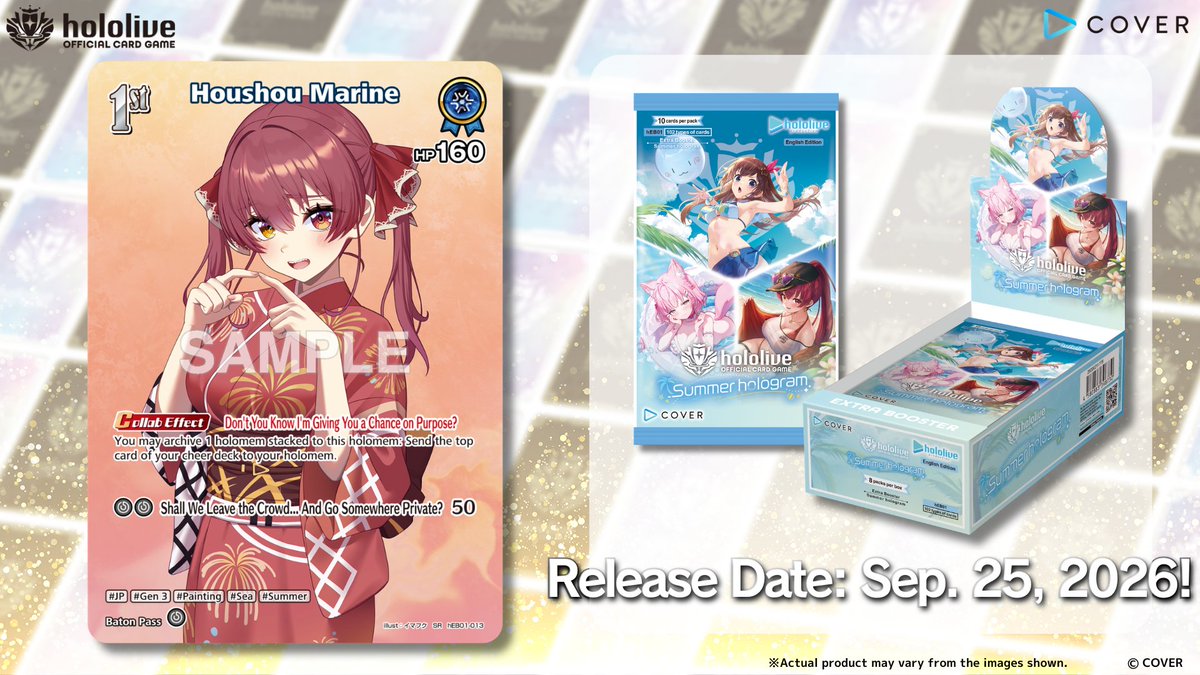 hololive_OCG_EN's tweet photo. 【#hOCG Card Reveal】
Introducing a parallel card from the Extra Booster Summer hologram, releasing on Friday, September 25!

This time, it’s 1st holomem Houshou Marine! 🏴‍☠️

🔽 Product Details:
https://t.co/QyTDa1kZk0

#hololive #HoushouMarine https://t.co/6SeUwI4uhM