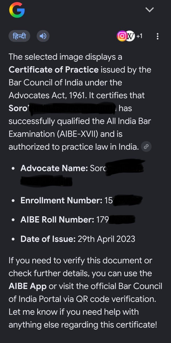 LoLiTaiLiMeLLei's tweet photo. 3 years. Black coat. Experience Certificate.

Happy moment as I receive my 3-year experienced advocate certificate.

Grateful for the lessons, challenges, and growth.

#Advocate #3Years Done

#CourtRoomDiaries

#LegalEagle 
#advance 
#happyindependenceday 2026 🇮🇳 https://t.co/SY4Z5amr7h